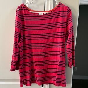 Rafaella Red and Navy Striped Boatneck Tunic